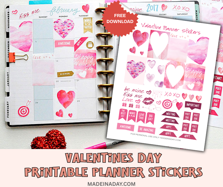 Valentines Day Printable Planner Stickers