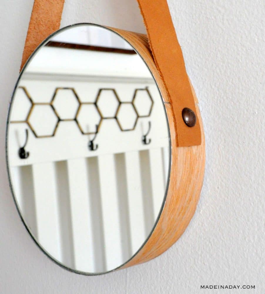 DIY Wood Leather Strap Mirror Made In A Day
