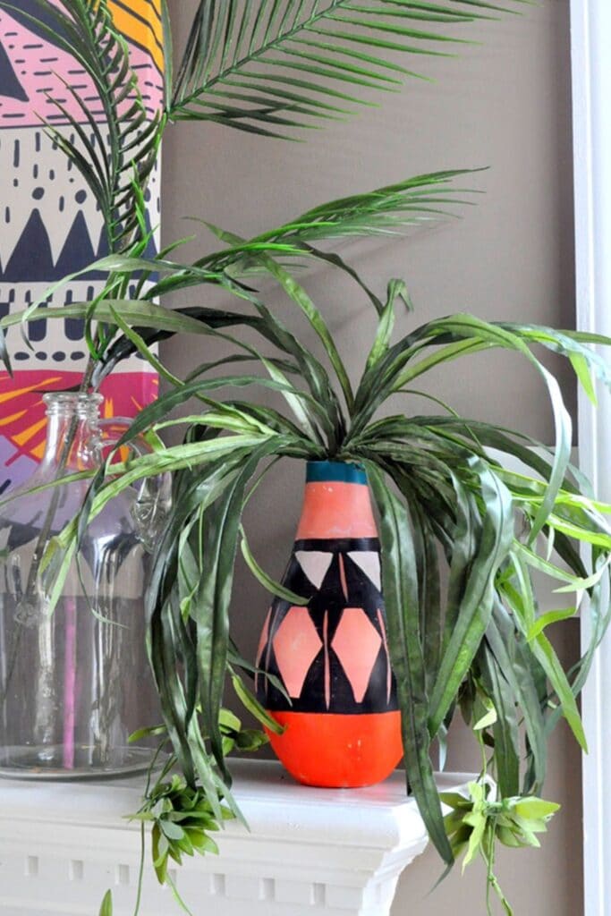 DIY Painted Tribal Vases: Faux Pottery