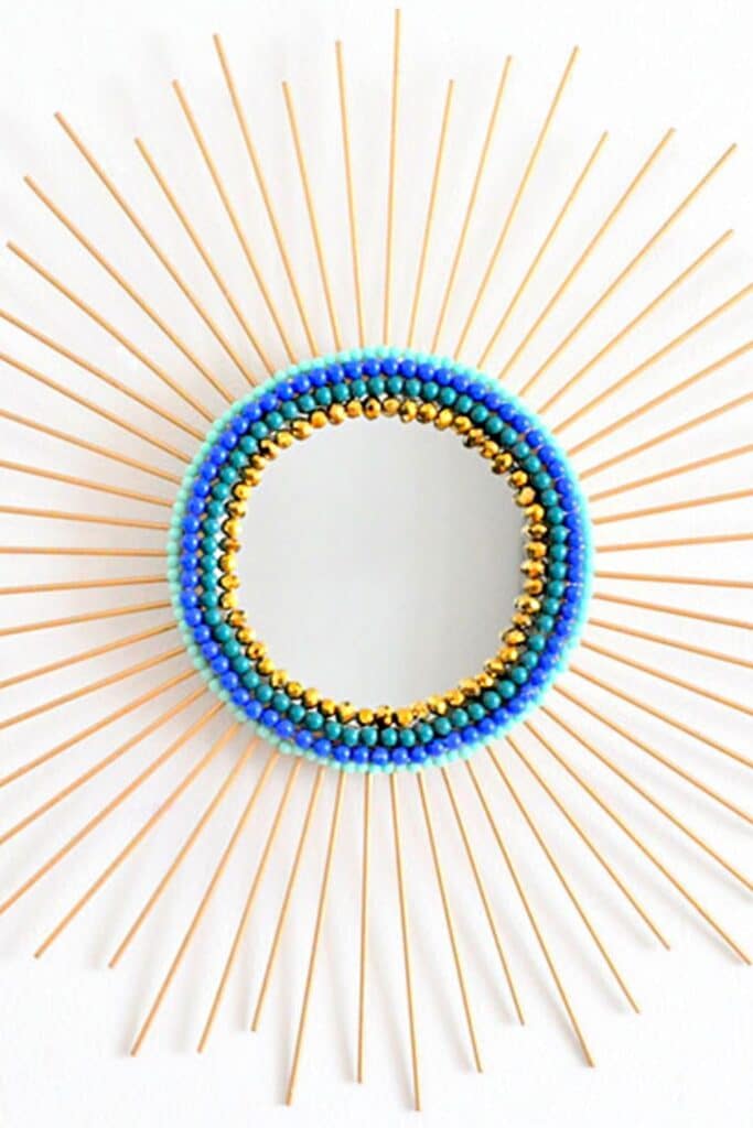 DIY Beaded Sunburst Mirror
