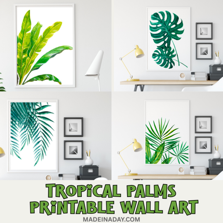 Image for Tropical Palms Printable Wall Art