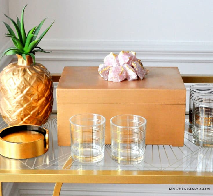 Gilded Rose Quartz Decorative Box Makeover Made In A Day