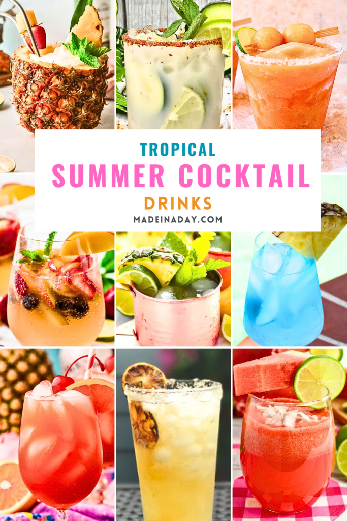 Tropical Summer Cocktail Drinks