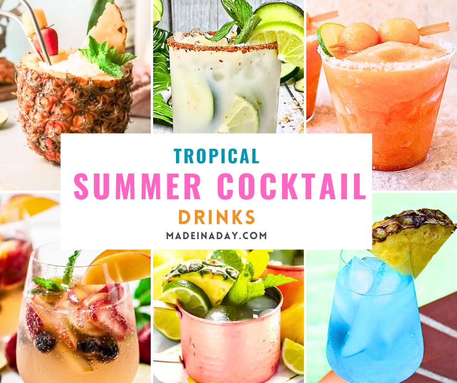 Tropical Summer Cocktail Drinks