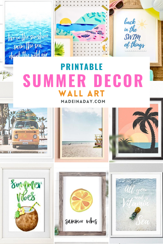 Fun Summer Decor Printable Wall Art Collection
