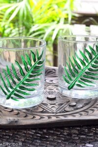 Hand Painted Tropical Palm Cocktail Glasses
