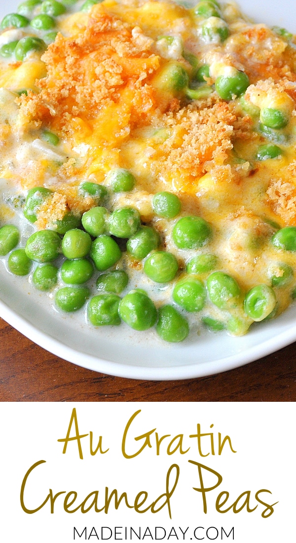 Au Gratin Creamed Peas | Made In A Day