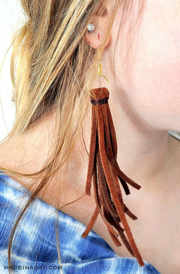 Trendy Boho Suede Fringe Earrings Made In A Day