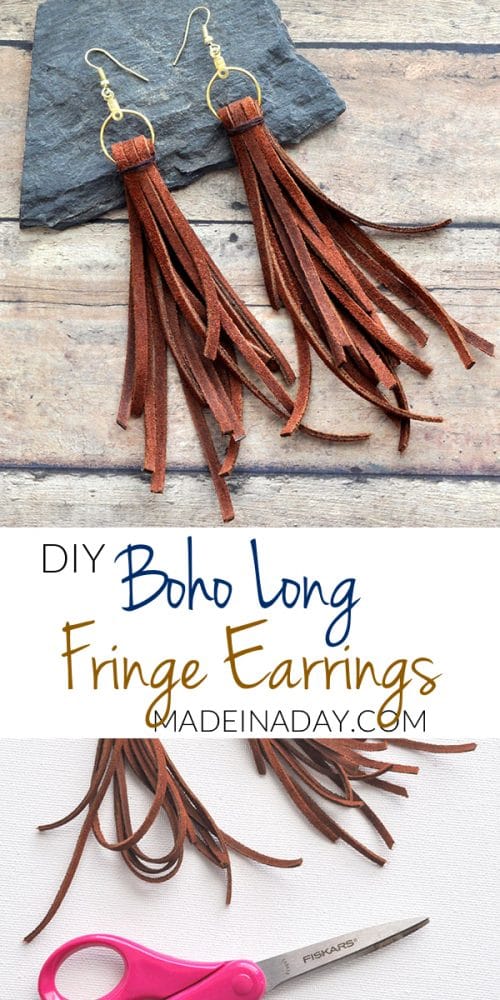 Trendy Boho Long Dangle Suede Fringe Earrings Made In A Day