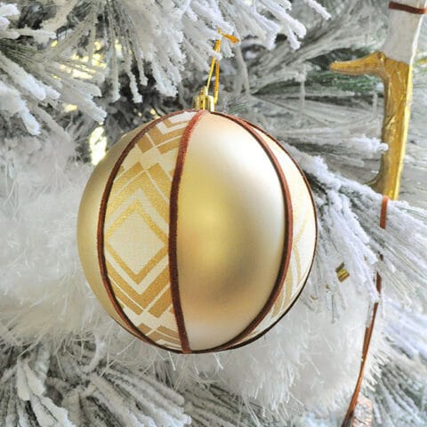 Image for Rustic Boho Fabric Suede Tribal Ball Ornament