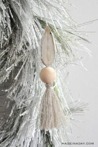 Wood Bead Agate Geode Tassel Ornament