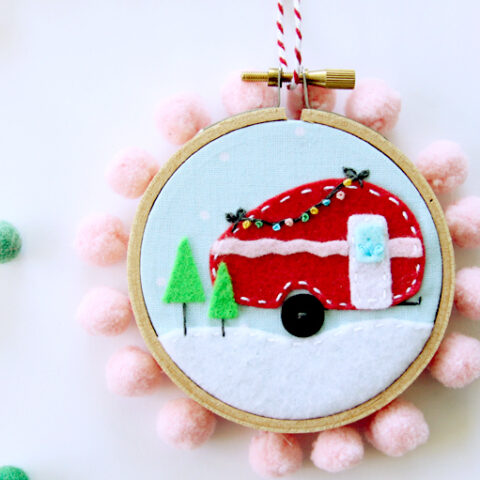 Image for Mini Felt Camper Hoop Ornament