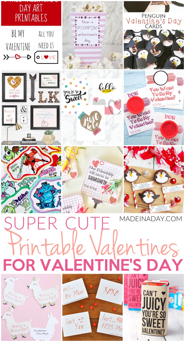 Super Cute Printable Valentines For Valentines Day | Made In A Day