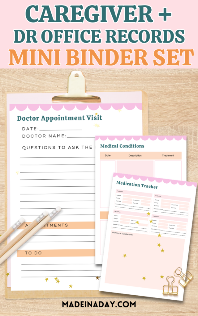 Printable Doctor Visit Medical Binder Planner set