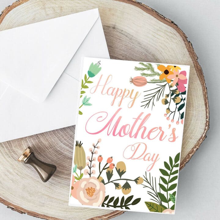 Image for Botanical Foldable Mother's Day Card Printable