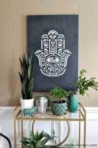 How to make Hamsa Palm Mandala Wall Art using a Stencil