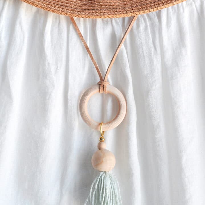 Image for How to Make a Wood Bead Tassel Hoop Necklace