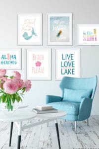 6 Trendy Summer  Sayings Wall Art Prints