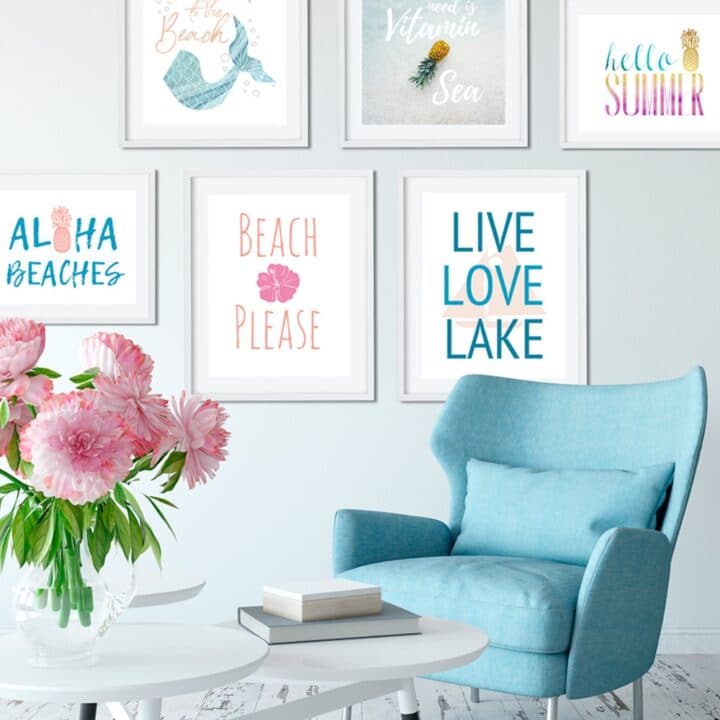 Image for 6 Summer Wall Art Printables: Mermaids to Pineapples