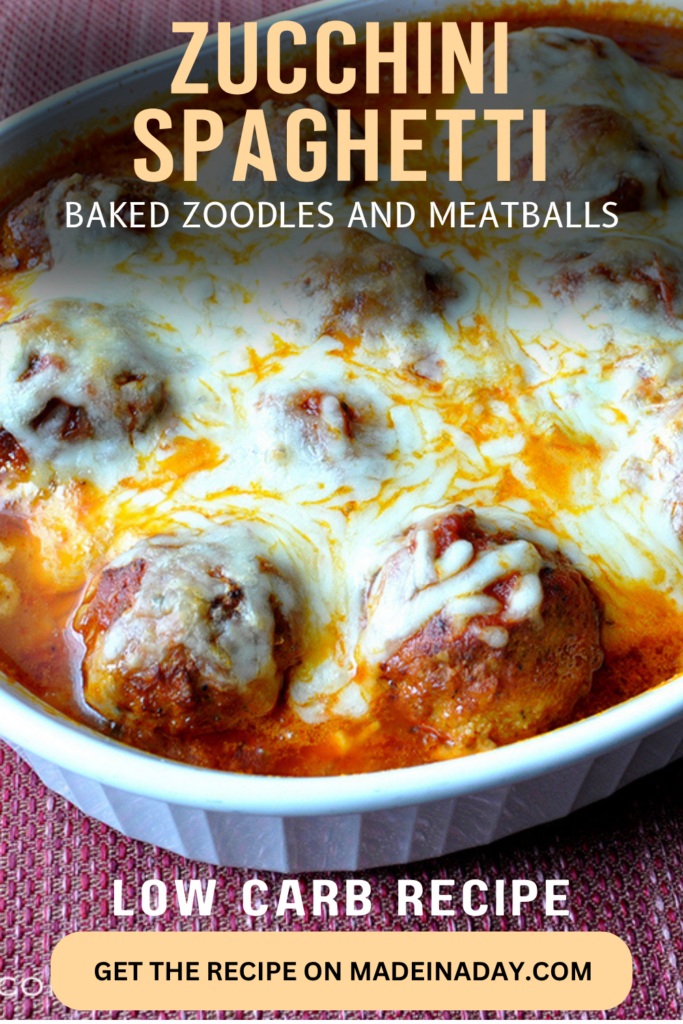 Zucchini Spaghetti Baked Zoodles and Meatballs Recipe