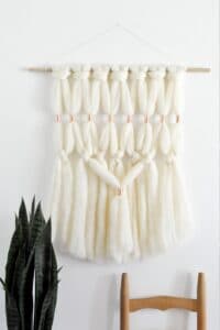 DIY Copper Wool Roving Macrame Wall Hanging