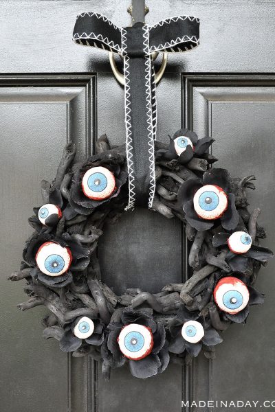 Eyeball Wreath & Pumpkin Man Halloween Decor~ Sponsored