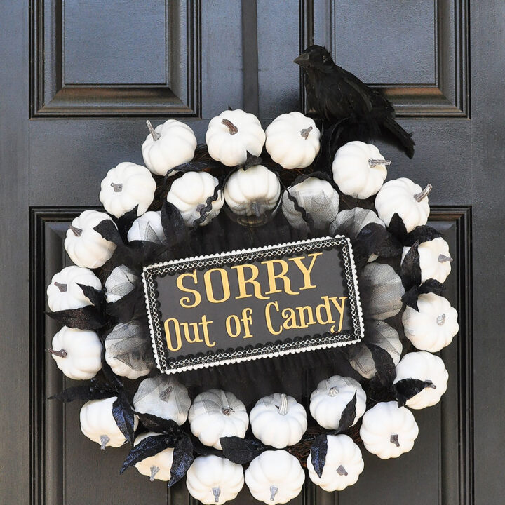 Image for White Pumpkin Wreath for Fall to Halloween