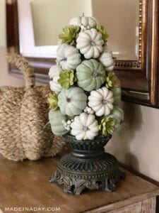 Stunning Fall Pumpkin Topiary Centerpiece