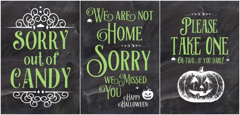 Halloween Porch Signs Out Of Candy Not Home Take One