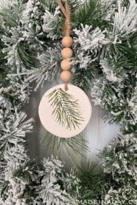 Simple Evergreen Sprig Polymer Clay Ornament