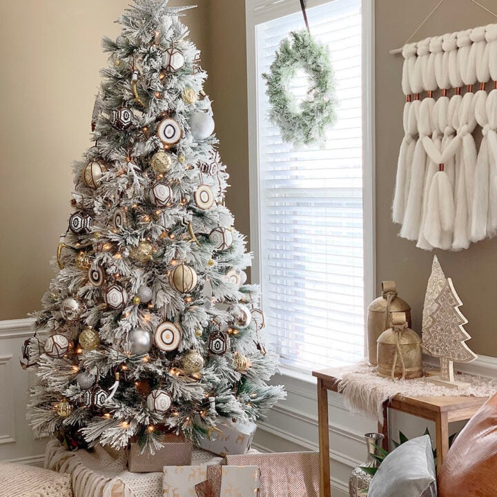 Image for Snowy Eclectic Bohemian Style Christmas Tree