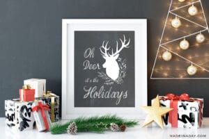 Oh Deer Holiday Wall Art Print