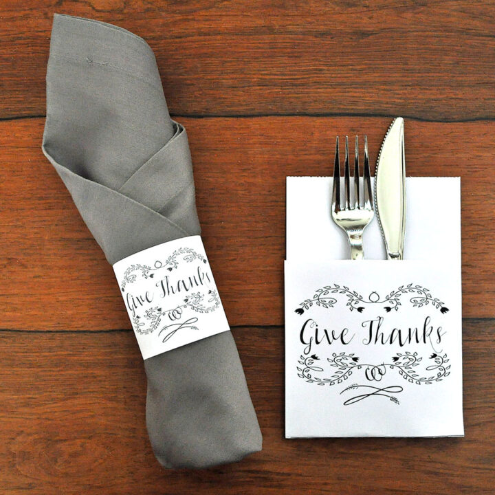 Image for "Give Thanks" Printable Thanksgiving Table Setting