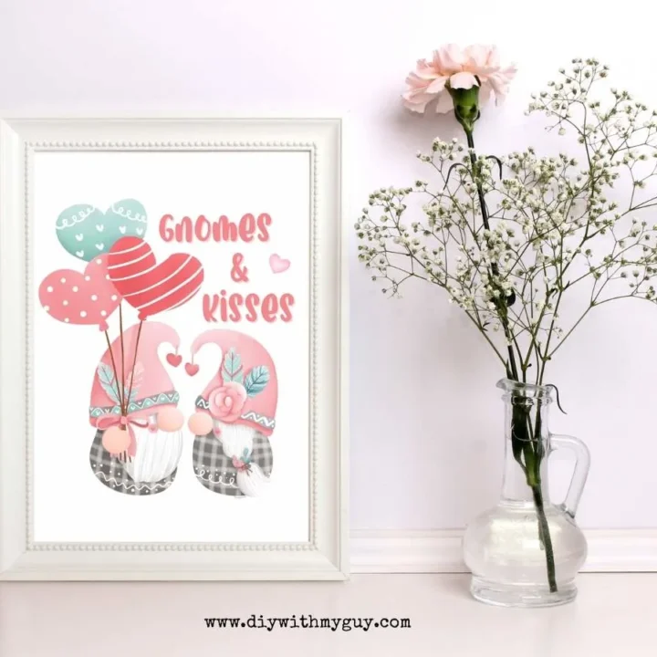 Image for FREE Printable Valentine Wall Art - Valentine Gnomes