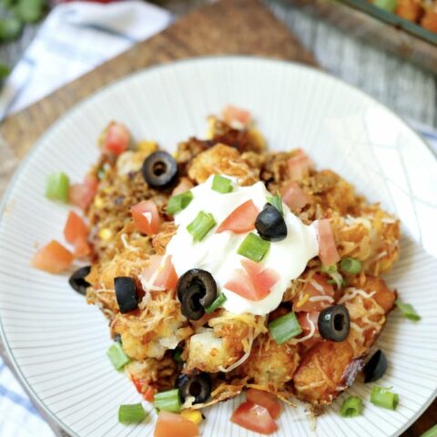 Image for Cheesy Taco Tater Tot Casserole with Ground Beef Recipe