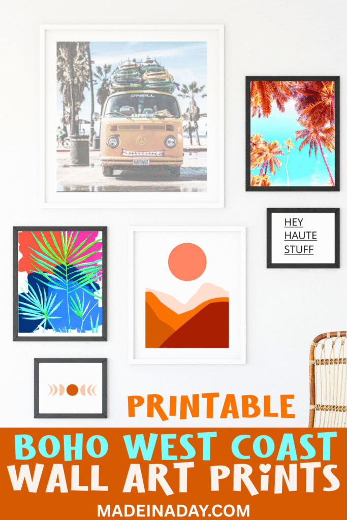 Printable Trendy Boho West Coast Wall Art Prints