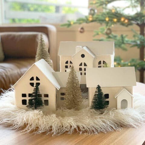 Image for Cozy White Nordic Christmas Village Houses