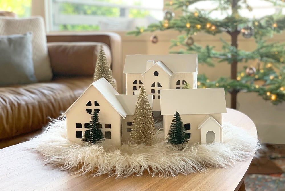 Create A Modern Mini Cardboard Holiday Village