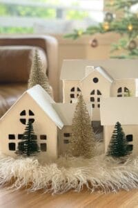 Cozy White Nordic Christmas Village Houses