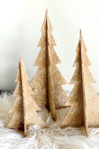 3 DIY Champagne Glitter Christmas Trees