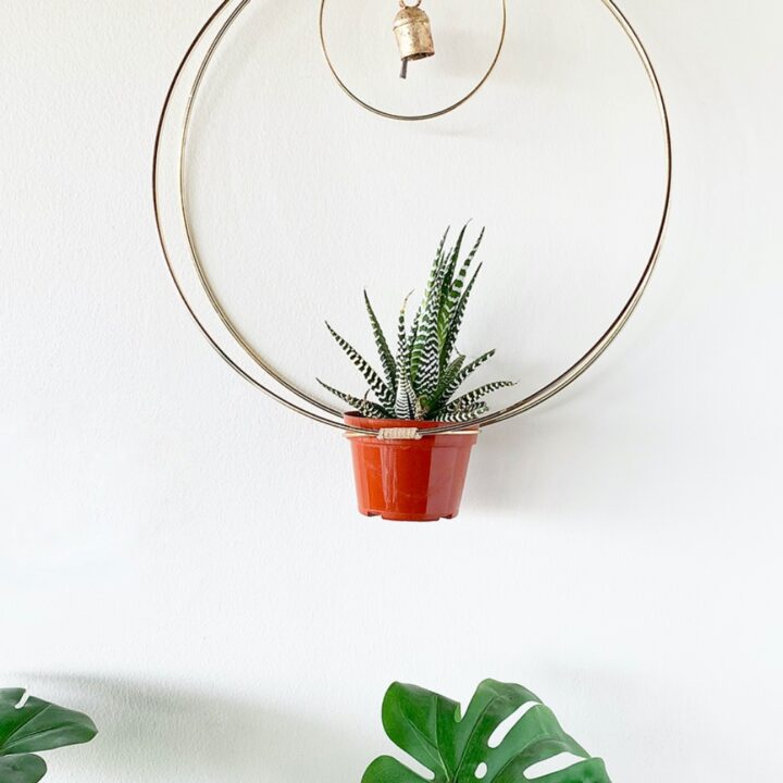 Image for Gold Hanging Hoop Planter Chime