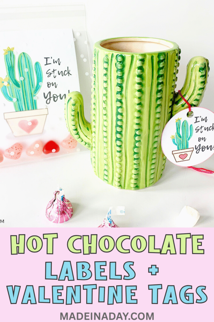 Hot Chocolate Labels Valentine Tags Printables