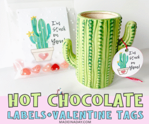 Hot Chocolate Labels Valentine Tags