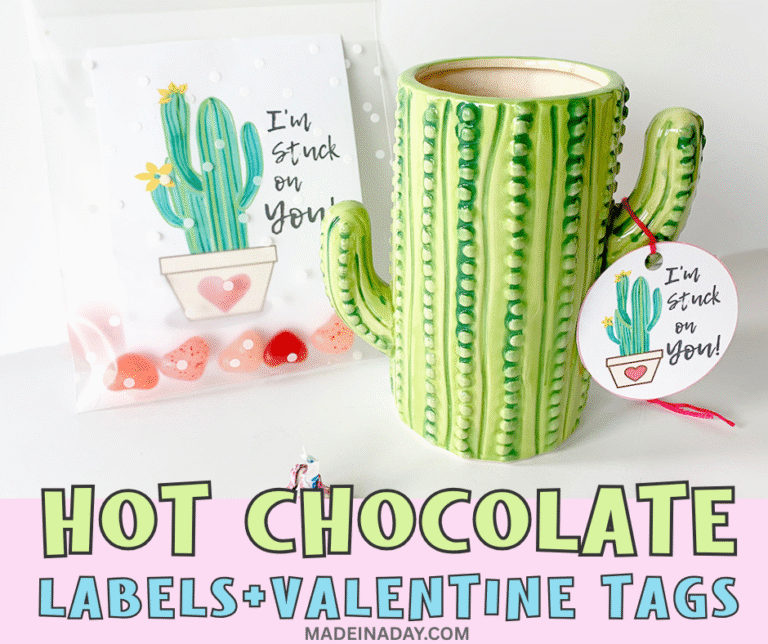 Hot Chocolate Labels Valentine Tags