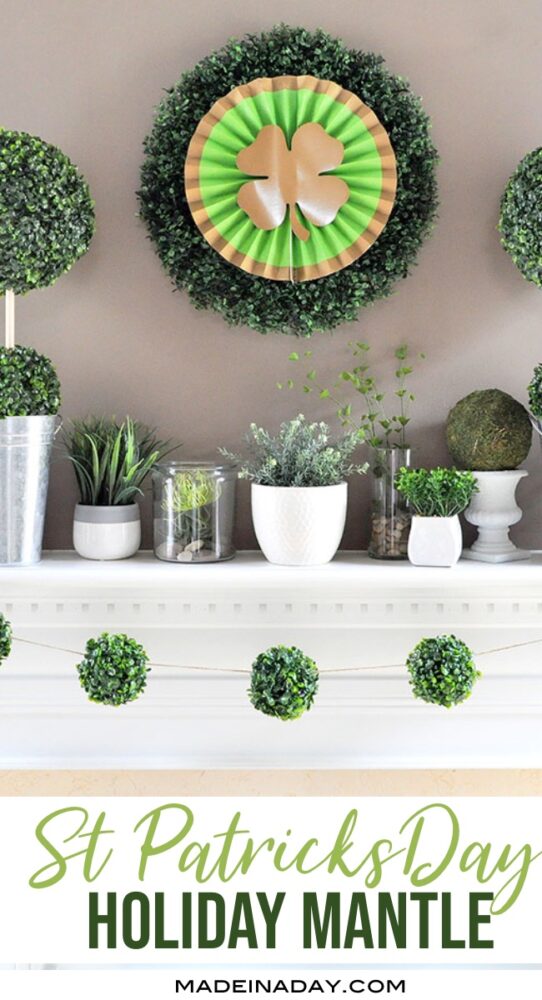 Boxwood Topiaries Garland St Patricks Day Mantle Made In A Day