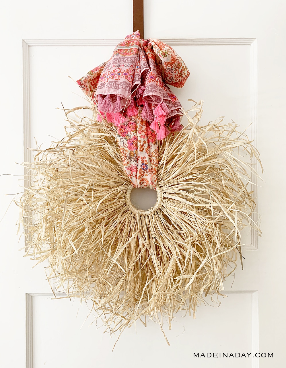 Fall Boho Raffia Wreath DIY Made In A Day