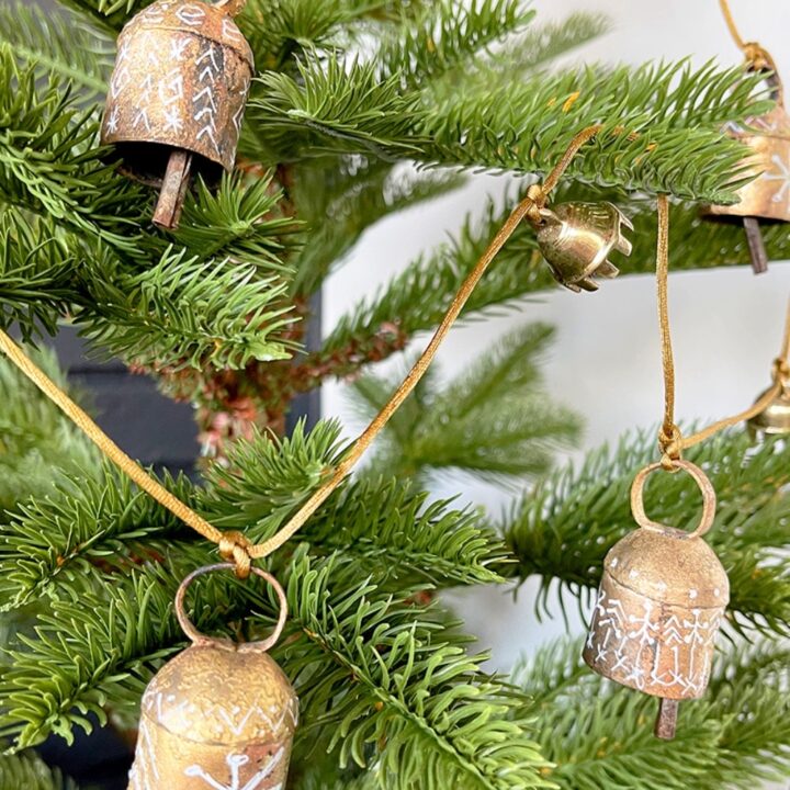 Image for Vintage Painted Gold Bell Garland