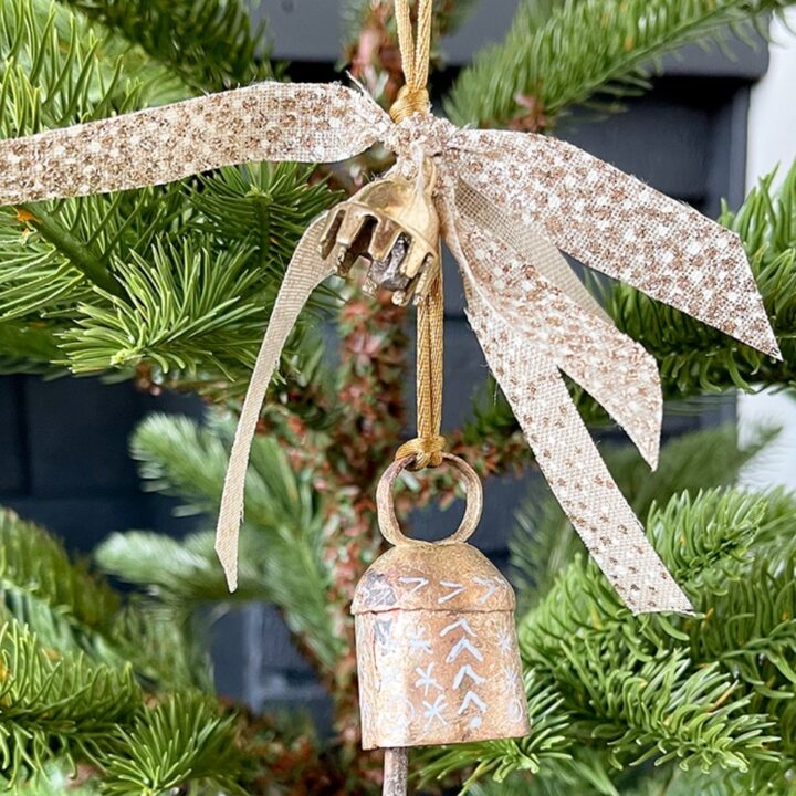 Image for Painted Vintage Gold Bell Ornament