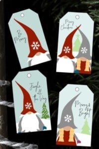 Printable Christmas Gnome Gift Tags