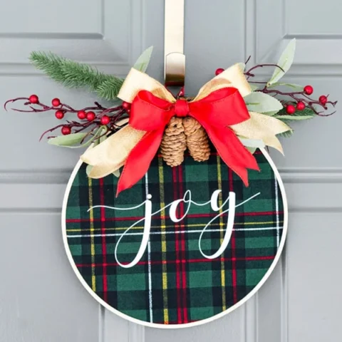 Image for Embroidery Hoop Christmas Wreath